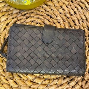 Bottega Veneta Intrecciato Dark Brown Woven Wallet